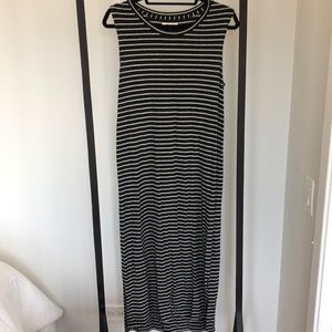 Madewell dark navy/black and white striped dress